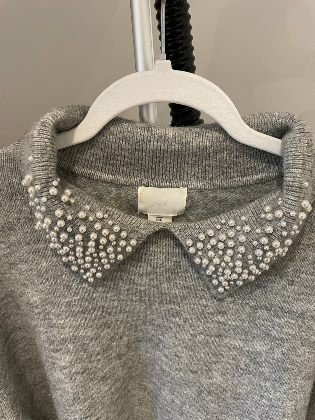 H&M Grey Sweater with Pearl Collar - photo 2