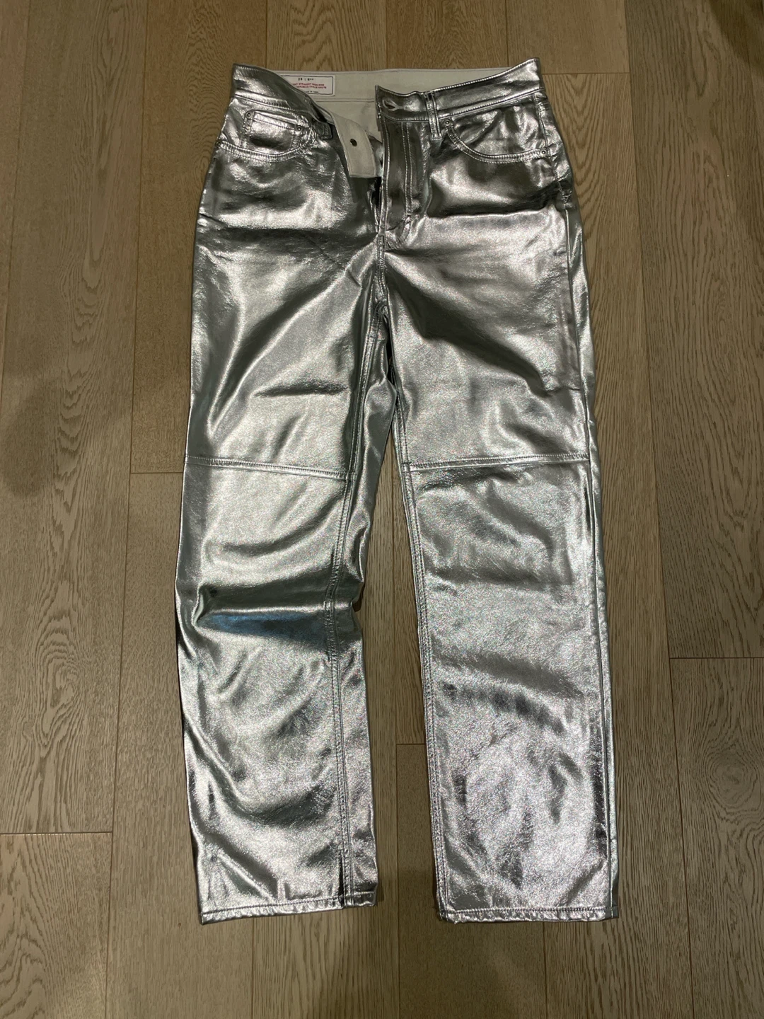 Gap Metallic Silver Straight Leg Pants