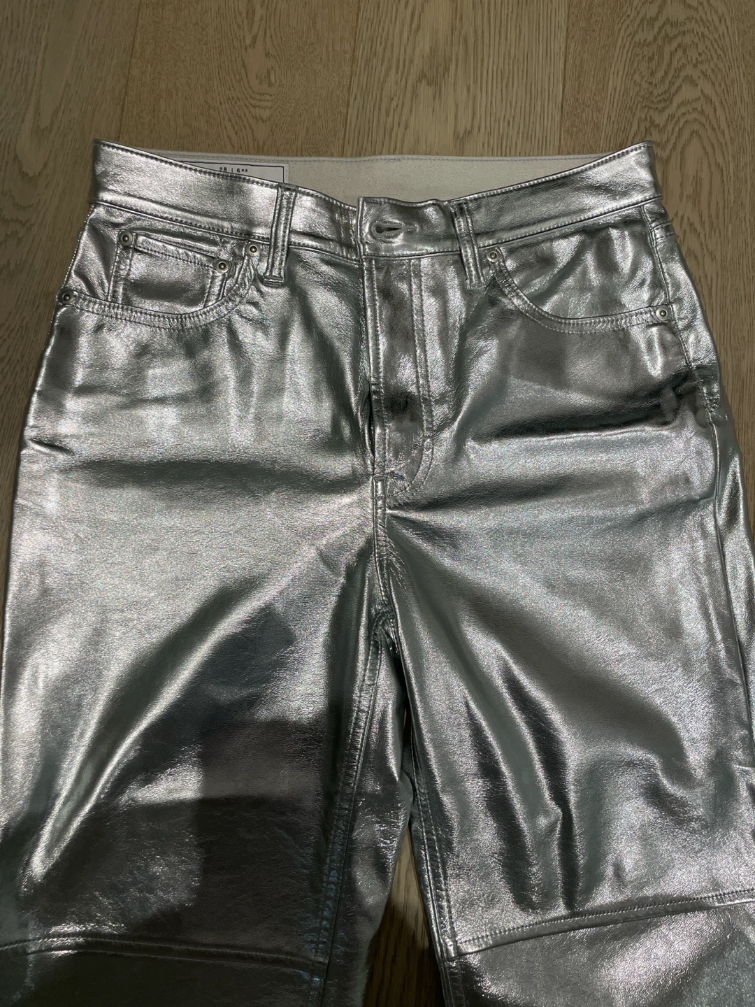 Gap Metallic Silver Straight Leg Pants - photo 2