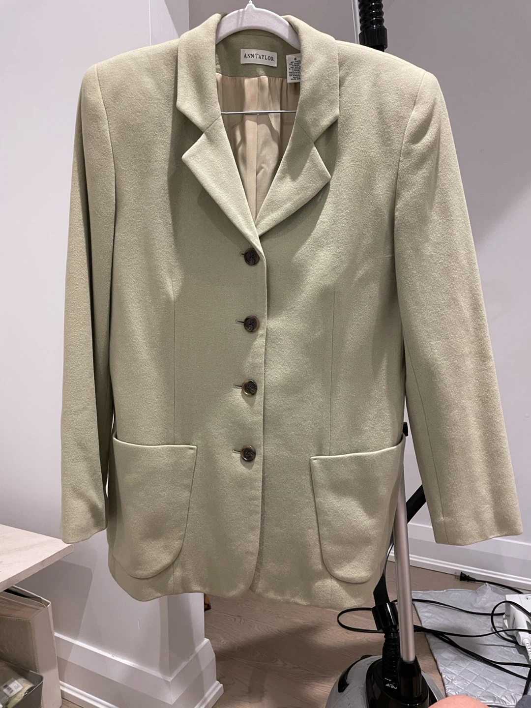 Ann Taylor Sage Green Wool Blend Blazer