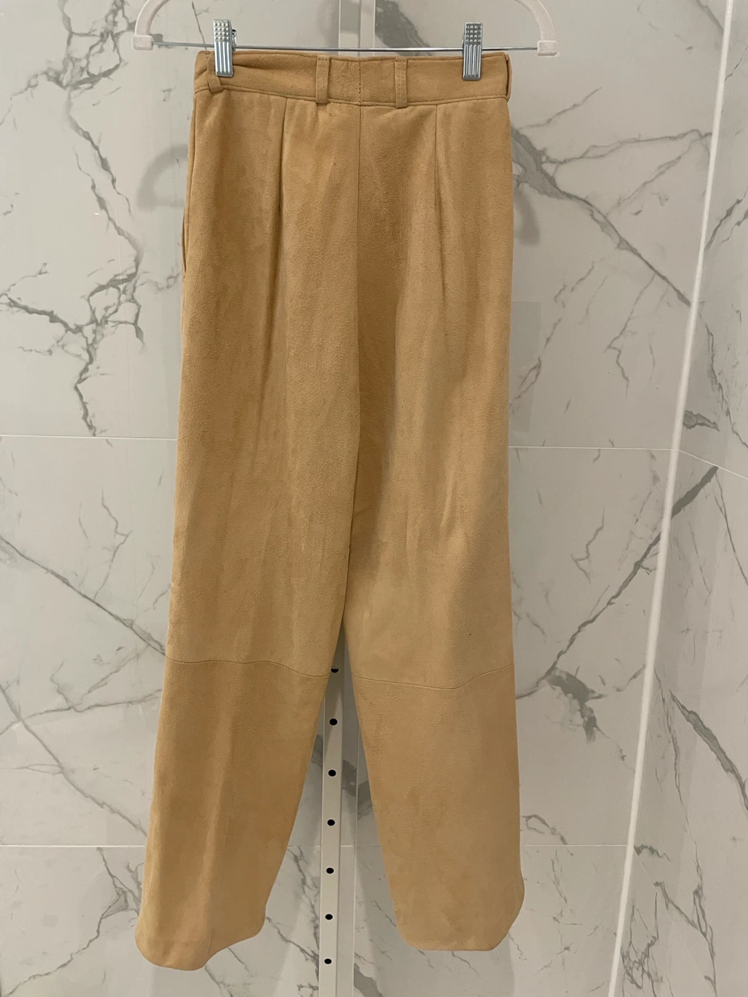 Leo Chevalier Tan Suede Trousers Size 6 - photo 2