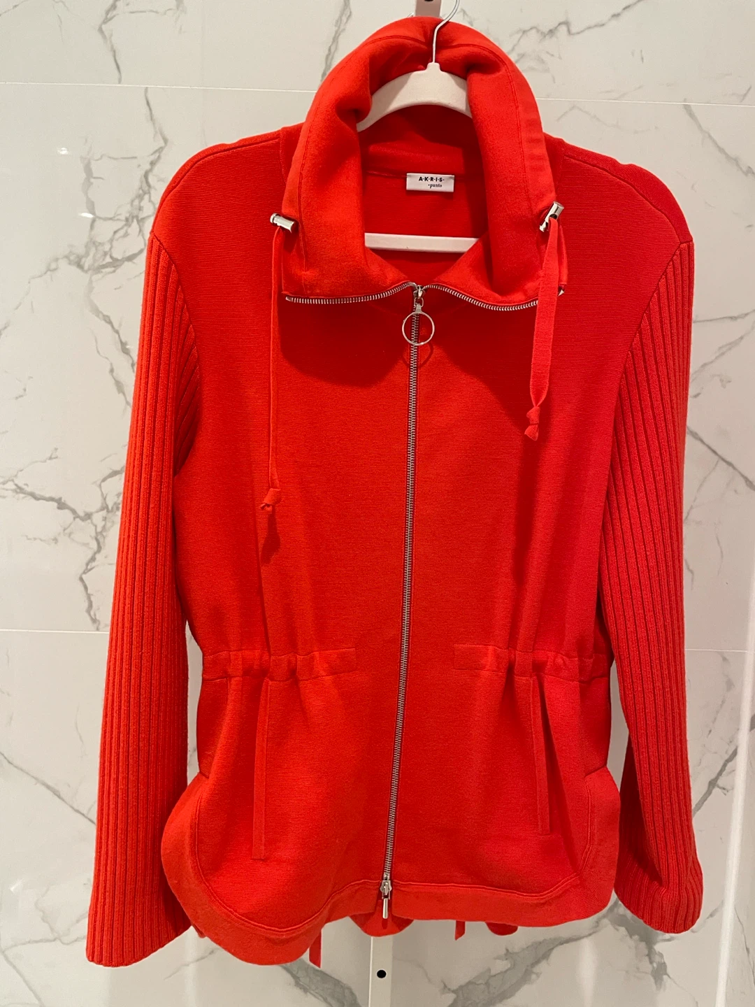Akris Punto Red Zip-Up Jacket