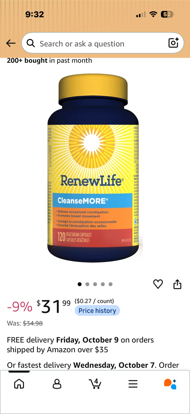 RenewLife CleanseMORE 120 Vegetarian Capsules