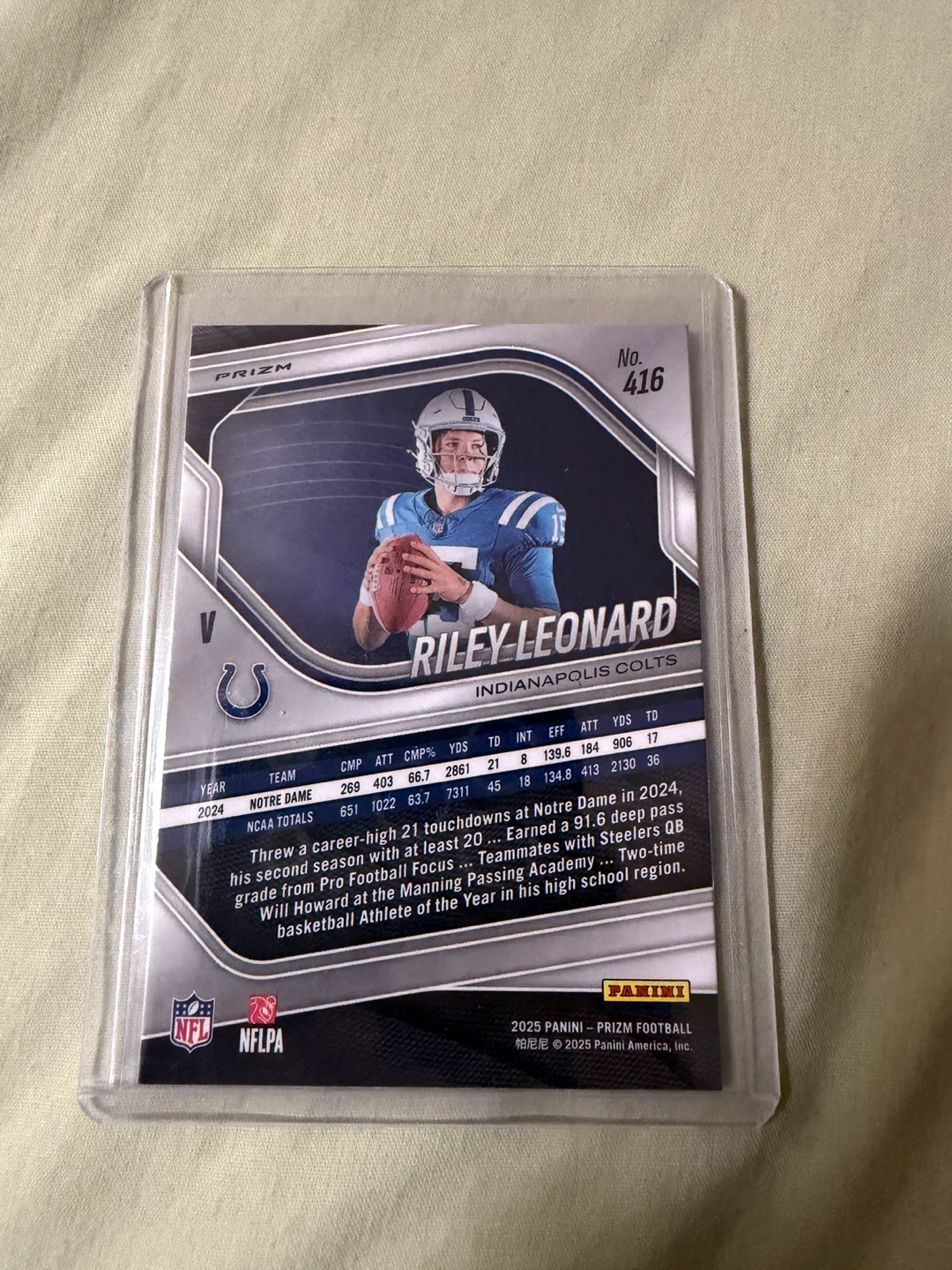 2025 PaniniRiley Leonard Rookie Card [Variation Silver]#416 - photo 2