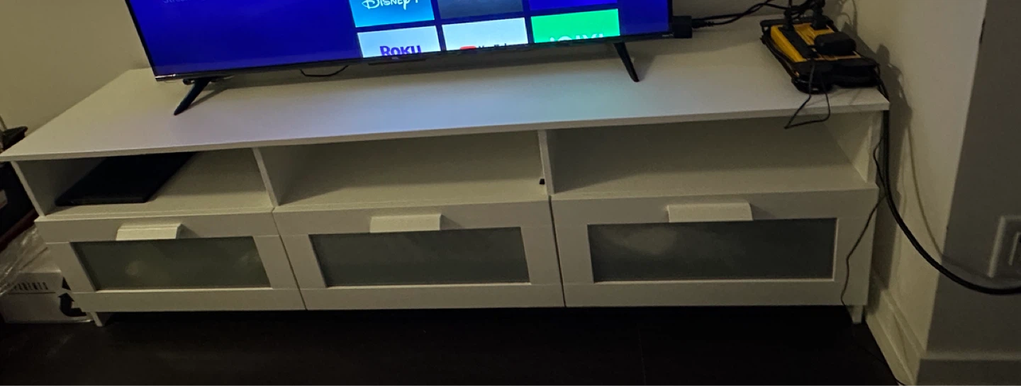 IKEA BRIMNES white TV bench with Three Drawers - photo 2