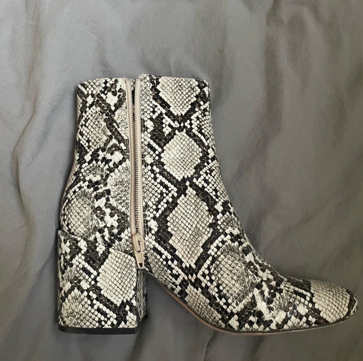 Snake Print Block Heel Ankle Boots - photo 2