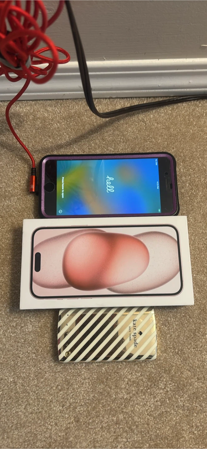 iPhone 8 Plus Box and Kate Spade Portable Charger new