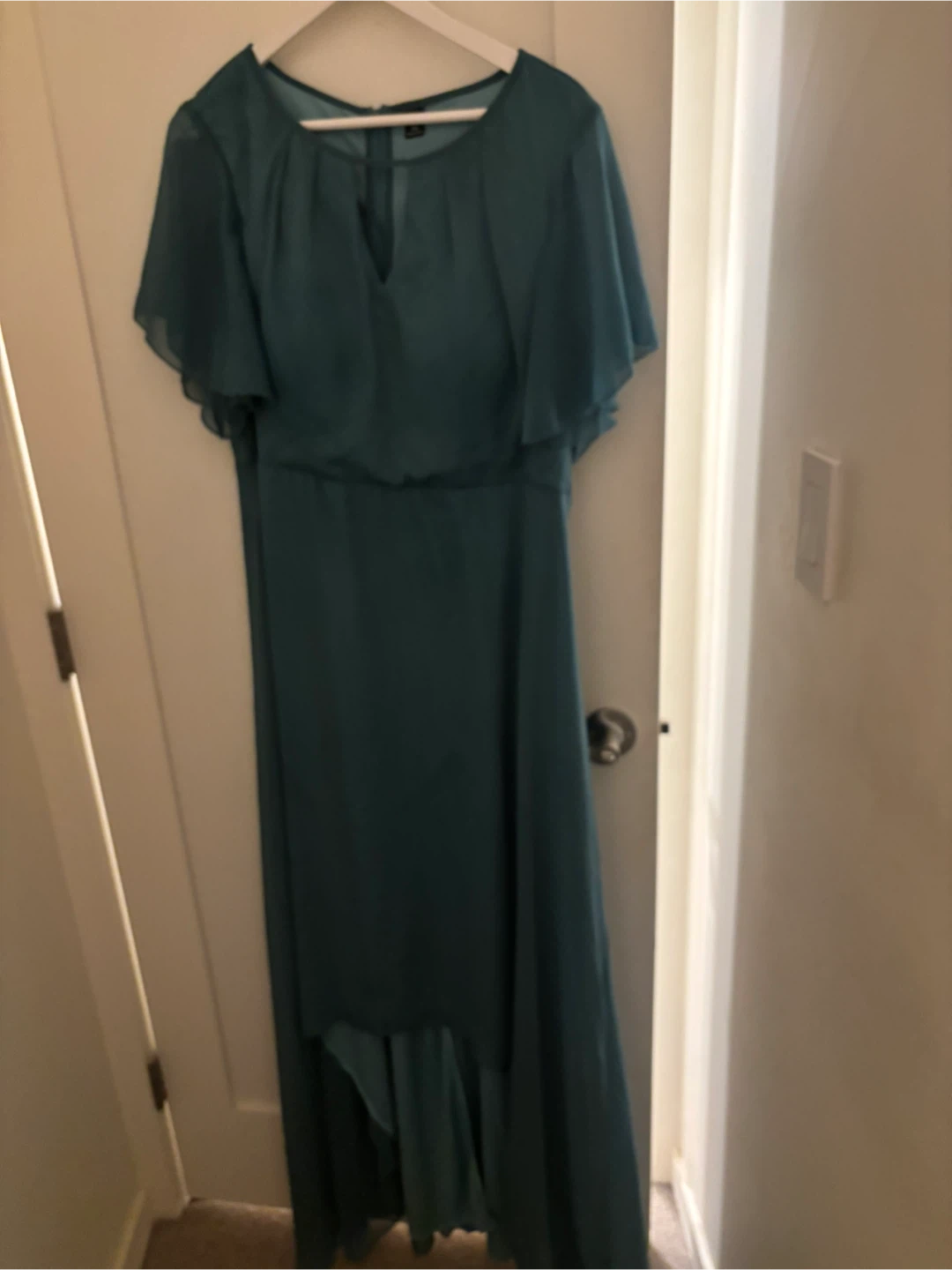 SHEIN Curve Teal Chiffon Maxi Dress