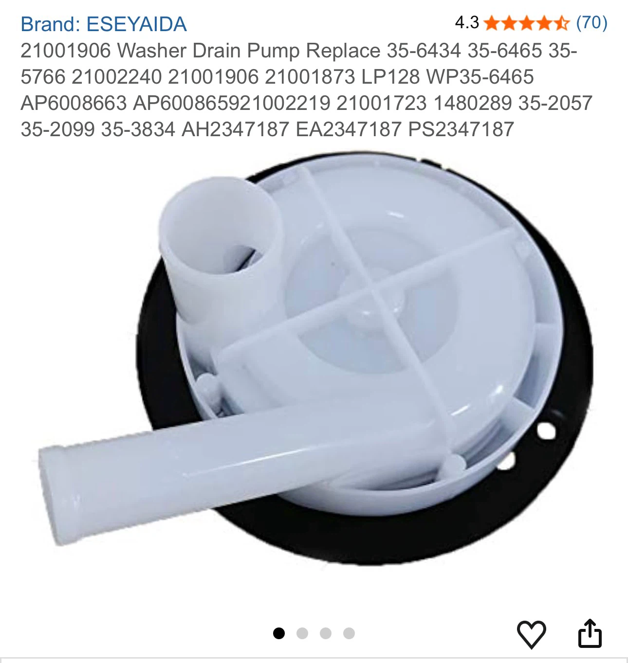 21001906 Washer Drain Pump - photo 4