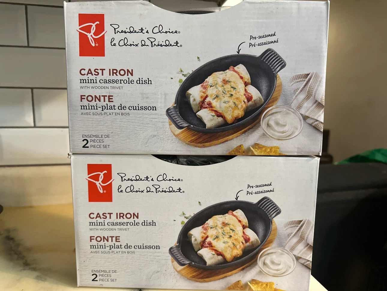 2 President's Choice Cast Iron Mini Casserole Dish Set