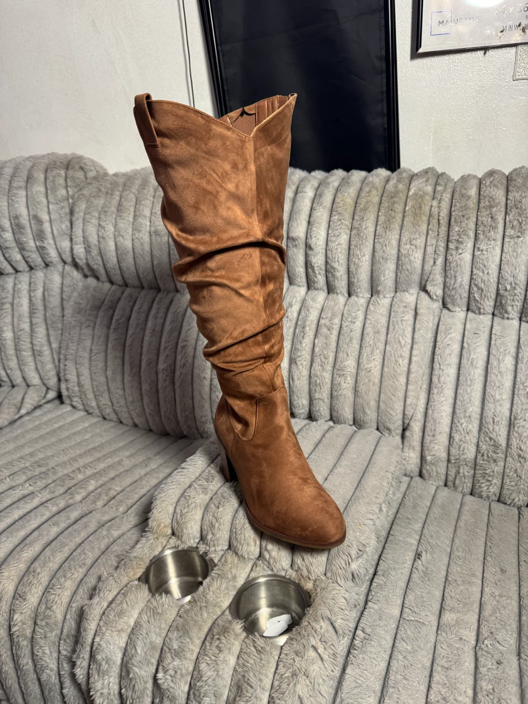 Brown Suede Slouch Boots - photo 3