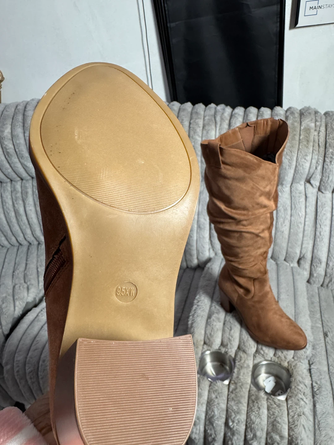 Brown Suede Slouch Boots - photo 4