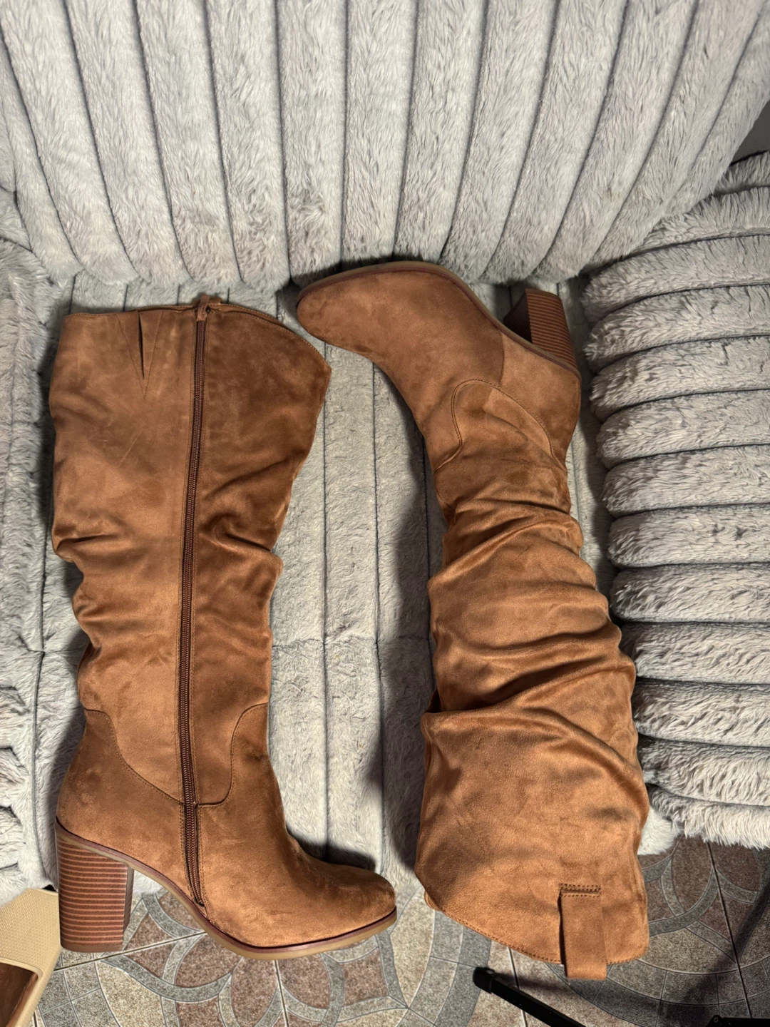 Brown Suede Slouch Boots - photo 5