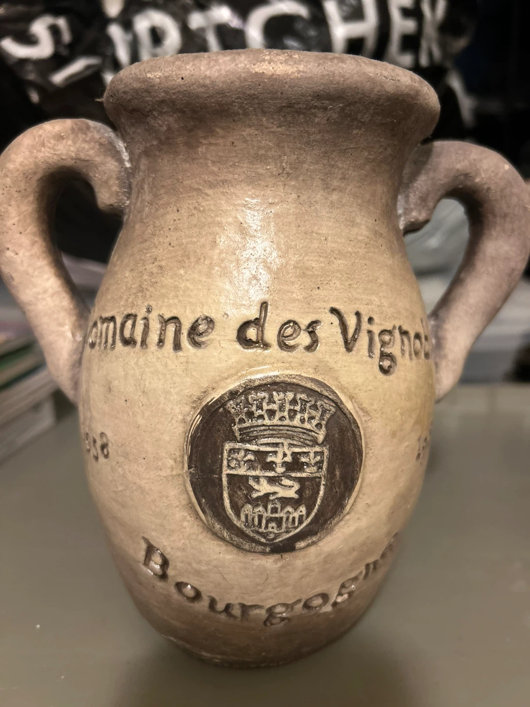 Domaine des Vignerons Burgundy Ceramic Pitcher - photo 2