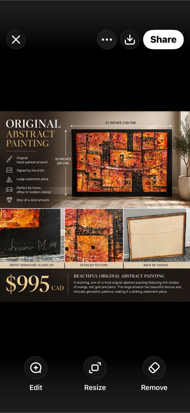Original Abstract Painting by Irving M.