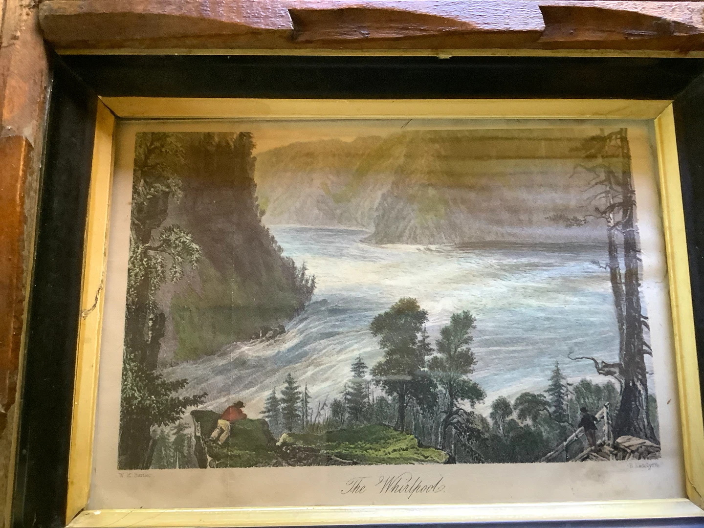 #11 Antique WH Bartlett Print “Whirlpool” Adirondack Wd Frame 🐞 - photo 2