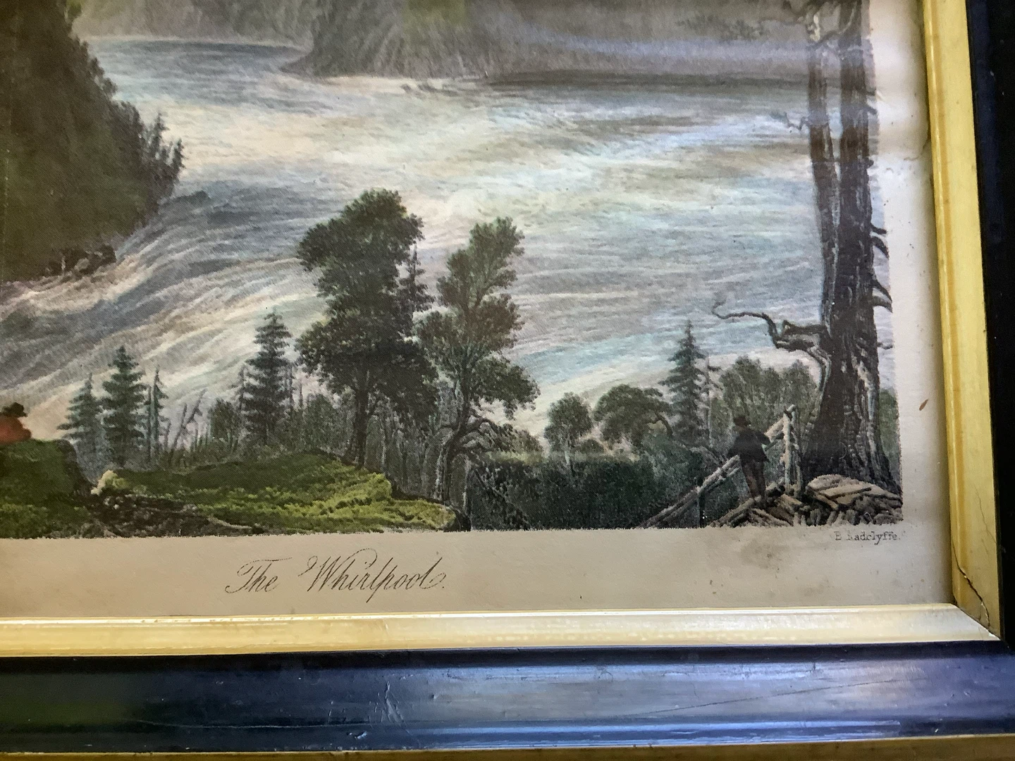 #11 Antique WH Bartlett Print “Whirlpool” Adirondack Wd Frame 🐞 - photo 5