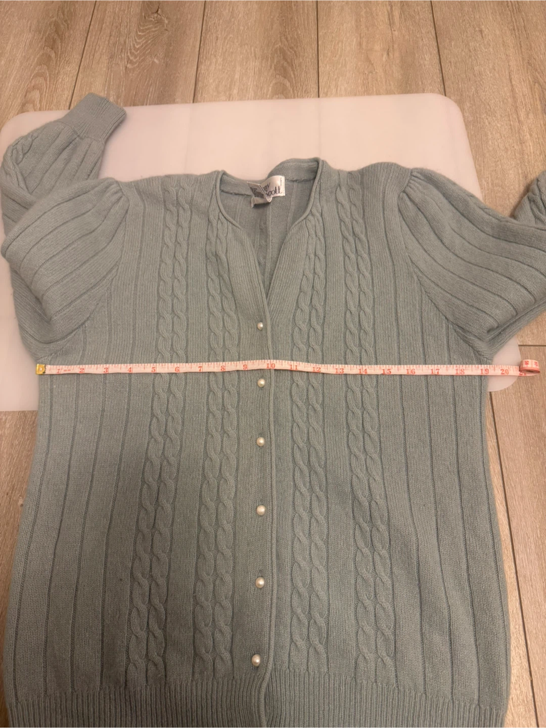 Jeremy Scott Sage Green Cardigan Large - photo 4