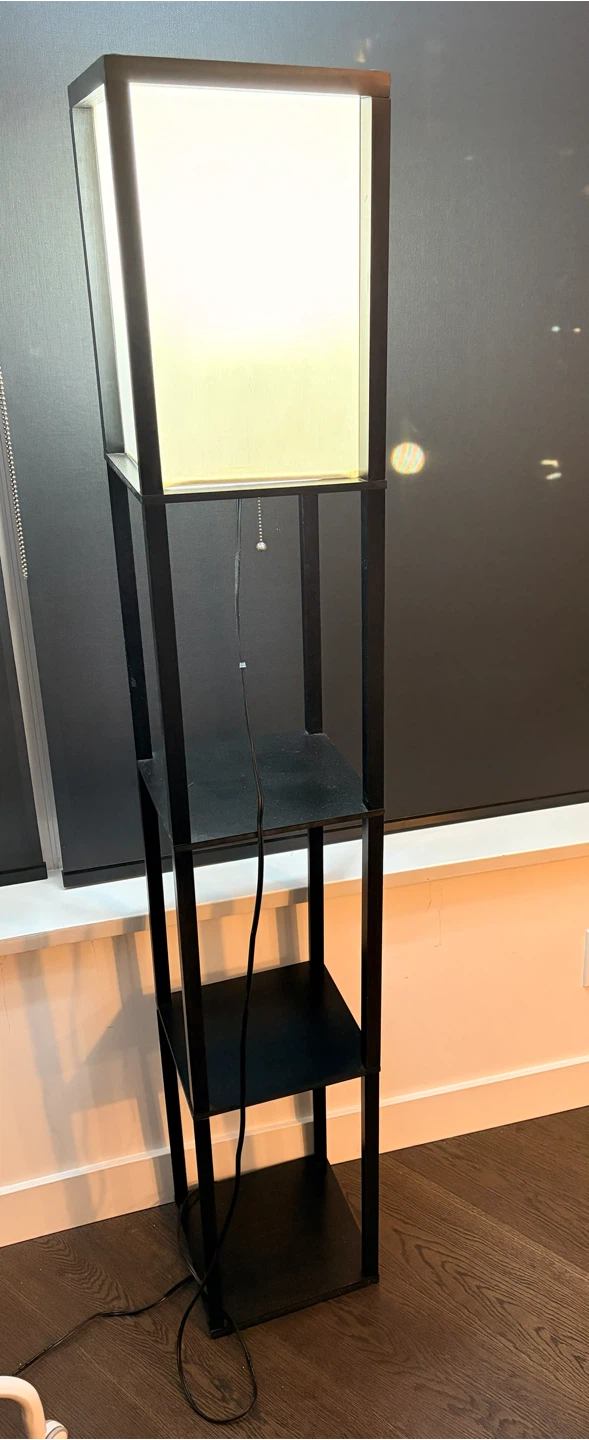Black Floor Lamp with Shelves - photo 2