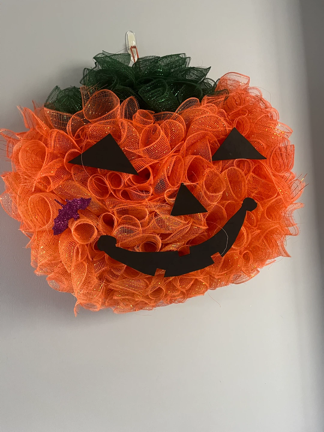 Jack-O-Lantern Mesh Halloween Wreath