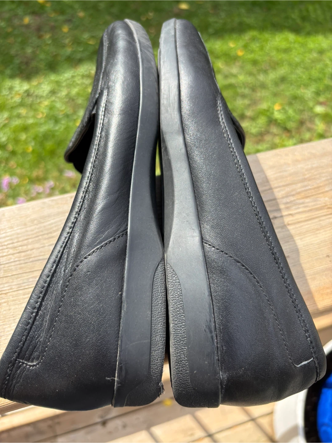 8.5 Easy Spirit Black Leather Slip-on Shoes - photo 4