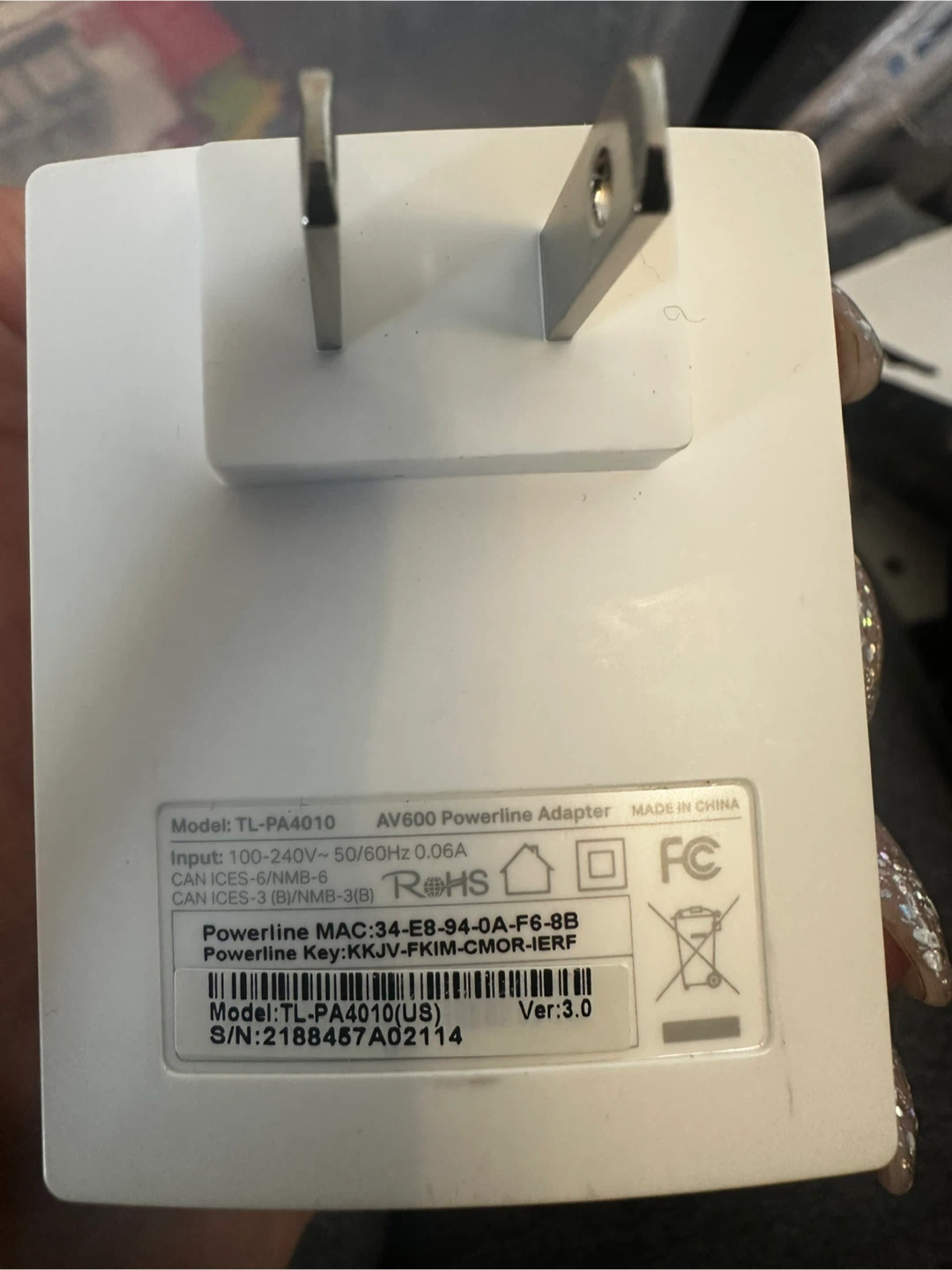 TP-Link AV600 Powerline Adapter TL-PA4010