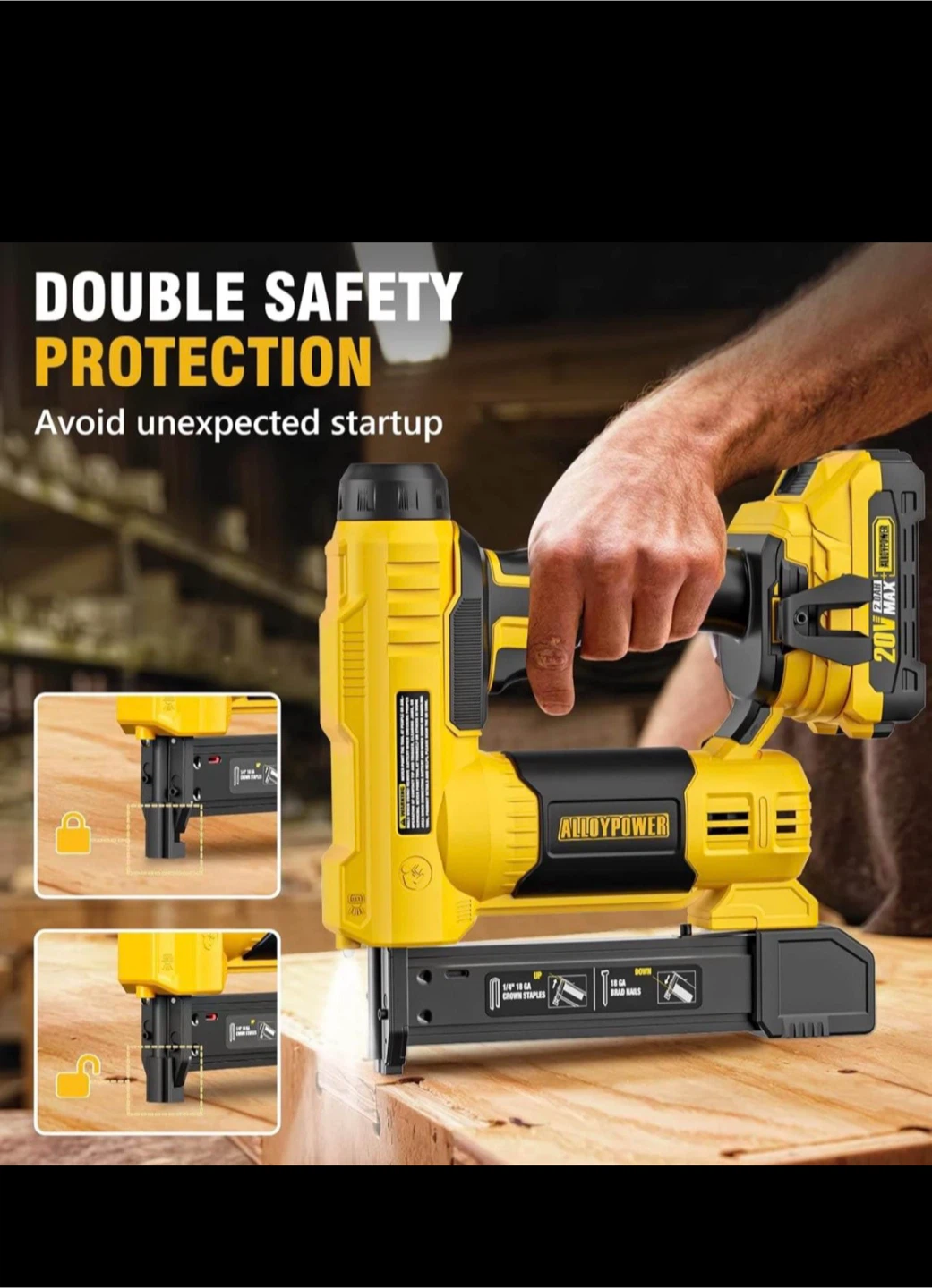 AlloyPower 2-in-1 20V Cordless Nailer & Stapler - photo 2