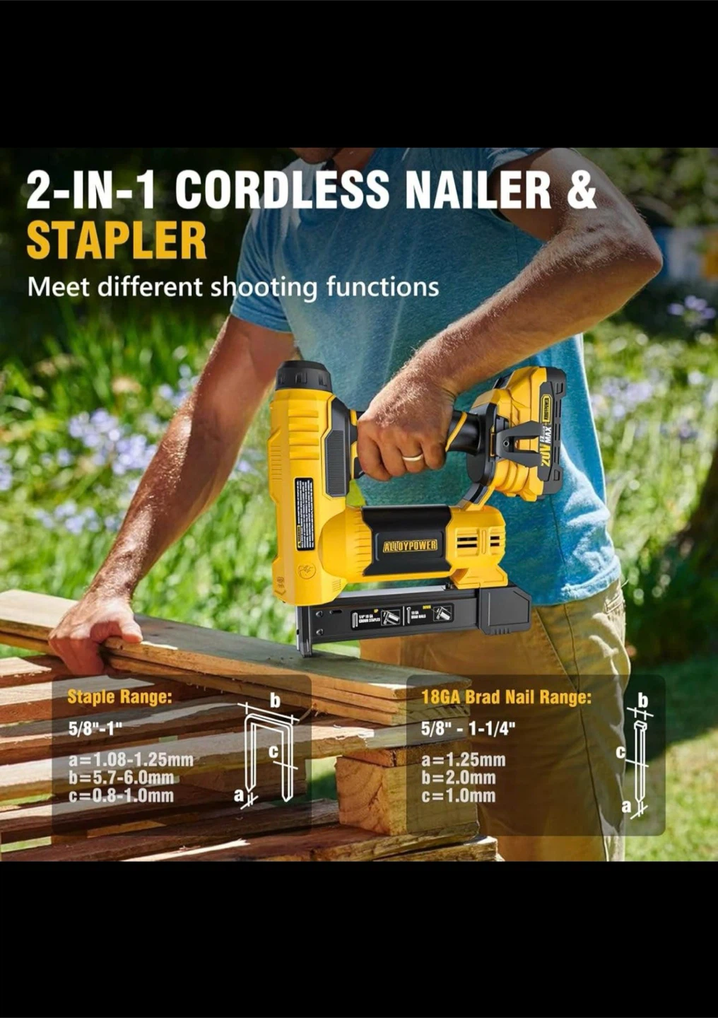 AlloyPower 2-in-1 20V Cordless Nailer & Stapler - photo 4