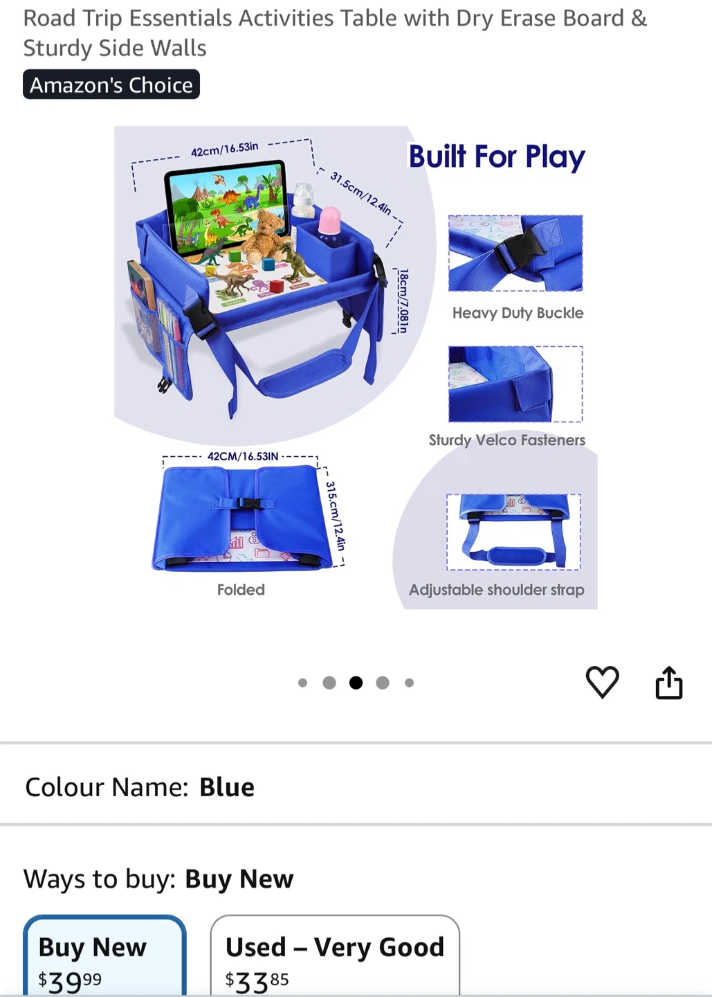 Star pattern carseat activities table tray