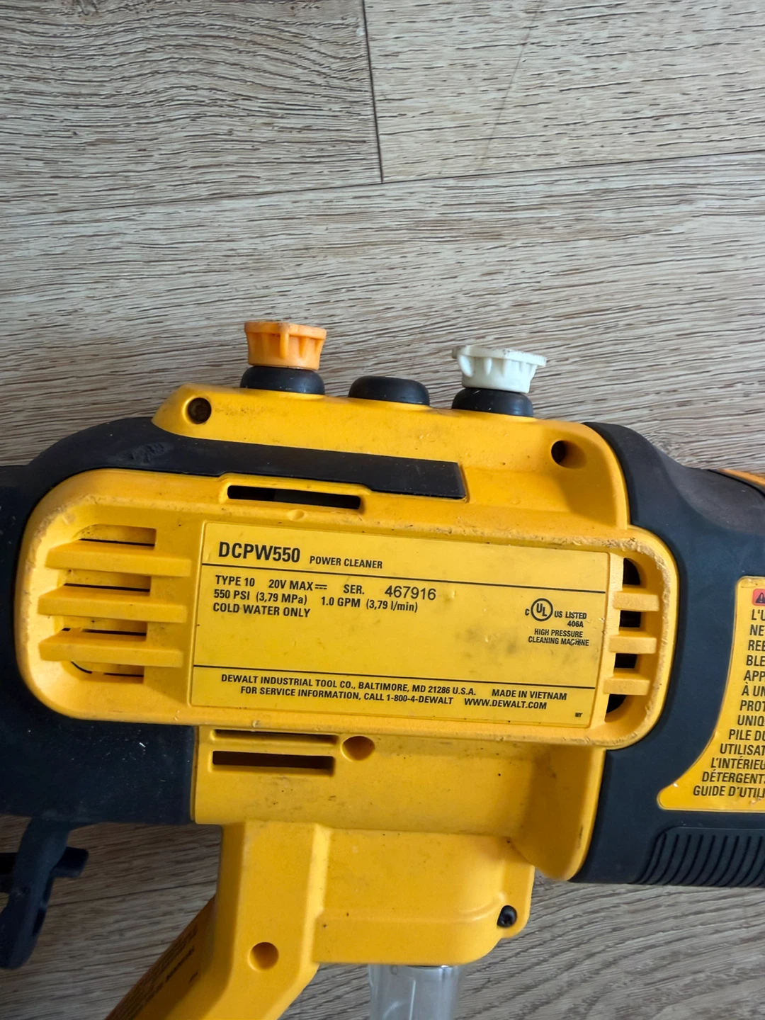 DeWalt DCPW550 20V Power Cleaner - photo 3
