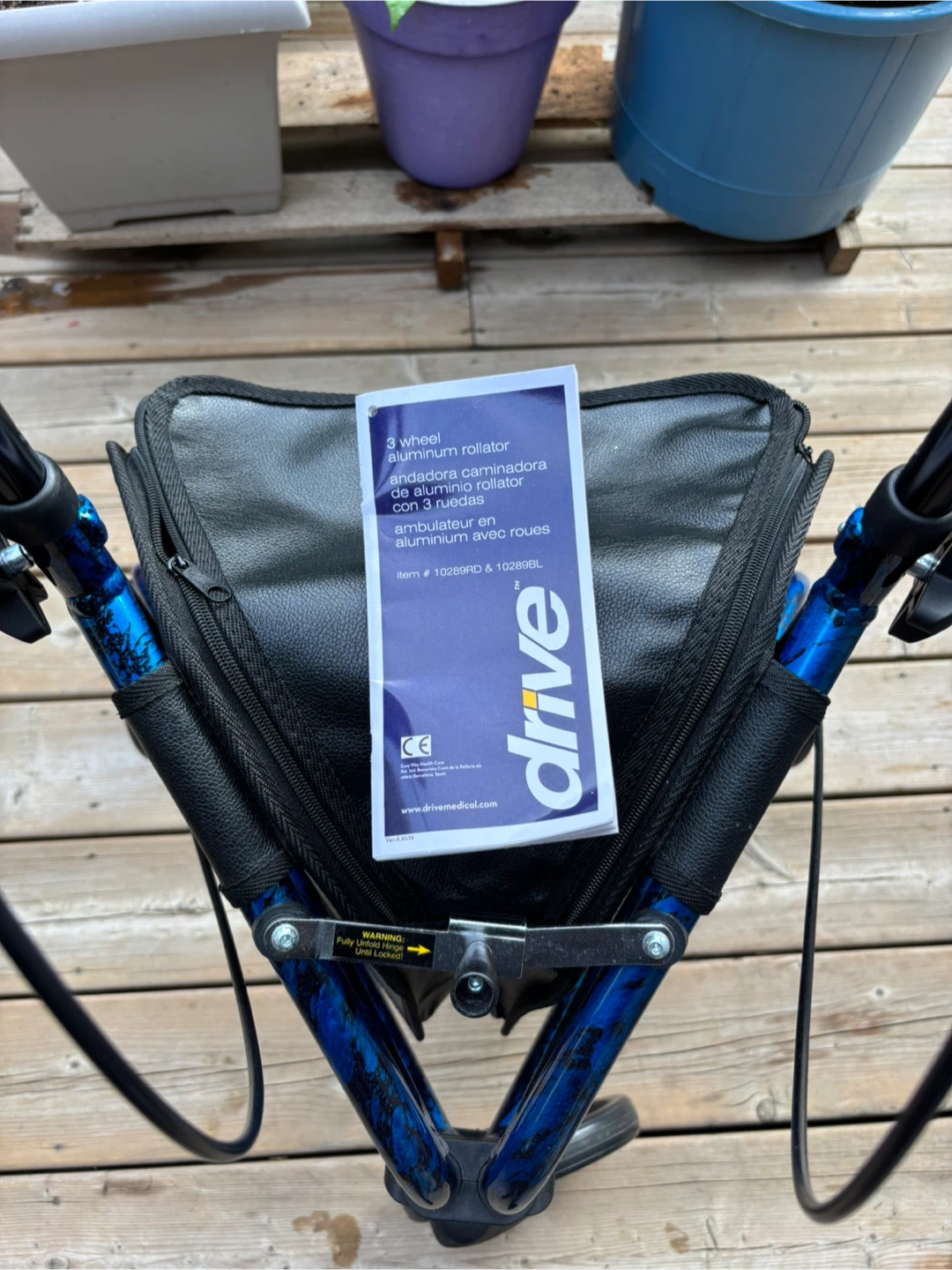 Like New “Drive” 3 Wheel Folding Rollator Walker - photo 2