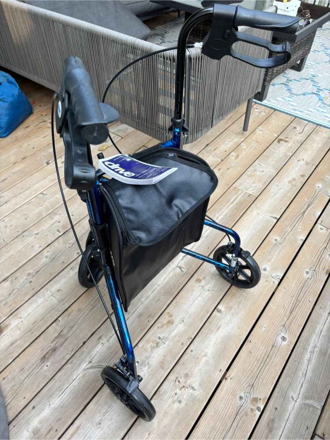 Like New “Drive” 3 Wheel Folding Rollator Walker - photo 3
