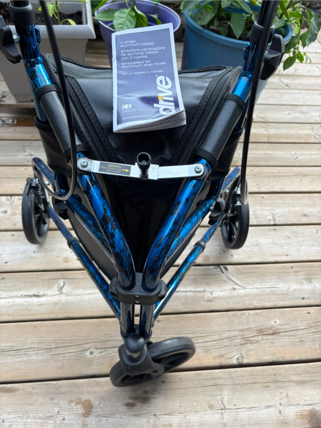 Like New “Drive” 3 Wheel Folding Rollator Walker - photo 5