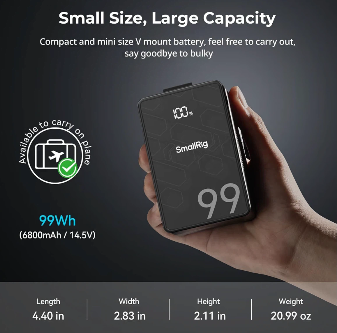 SmallRig VB99 SE Mini V Mount Battery - photo 5