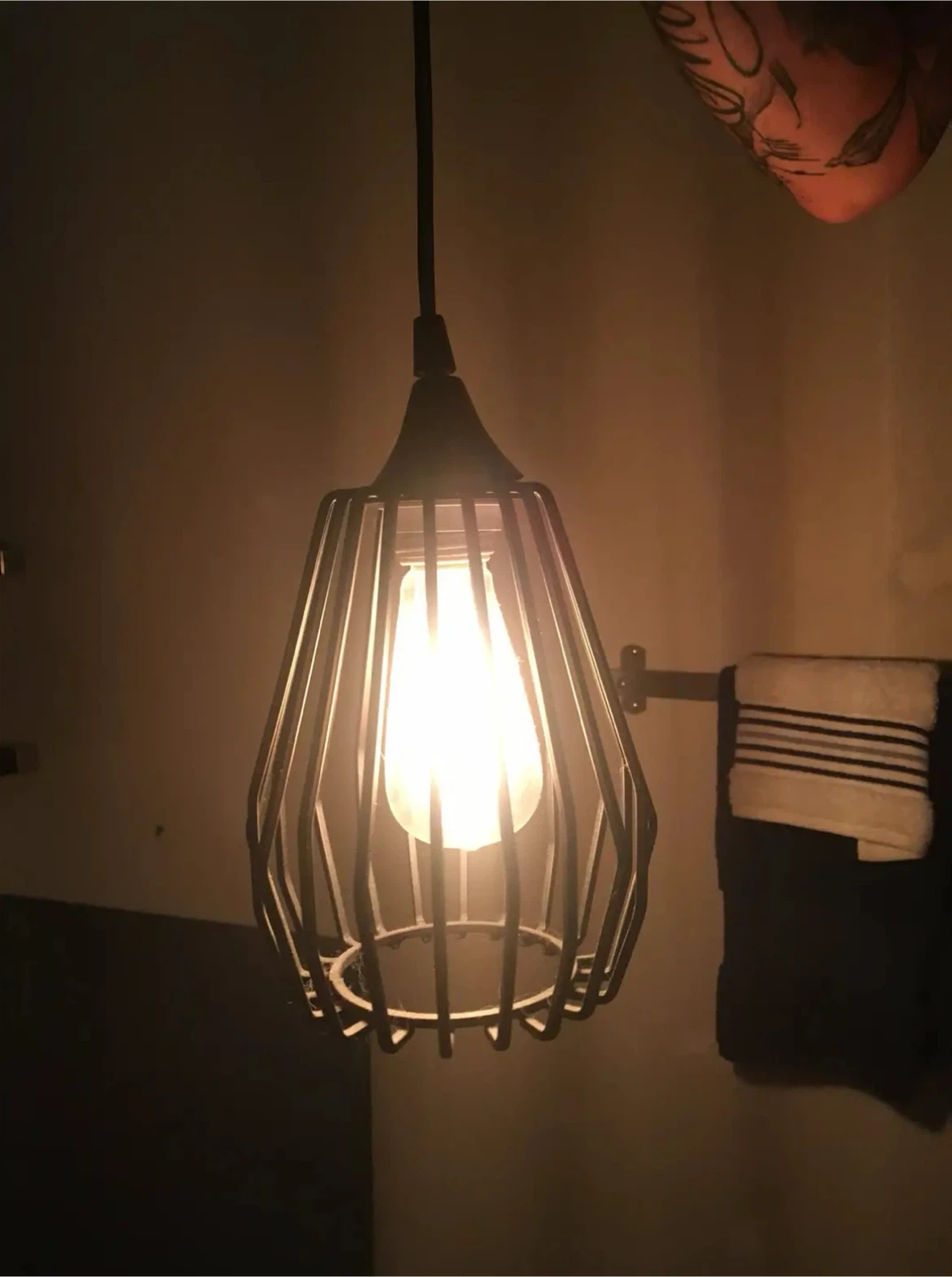 Set of 2 Industrial Cage Pendant Lights - photo 3