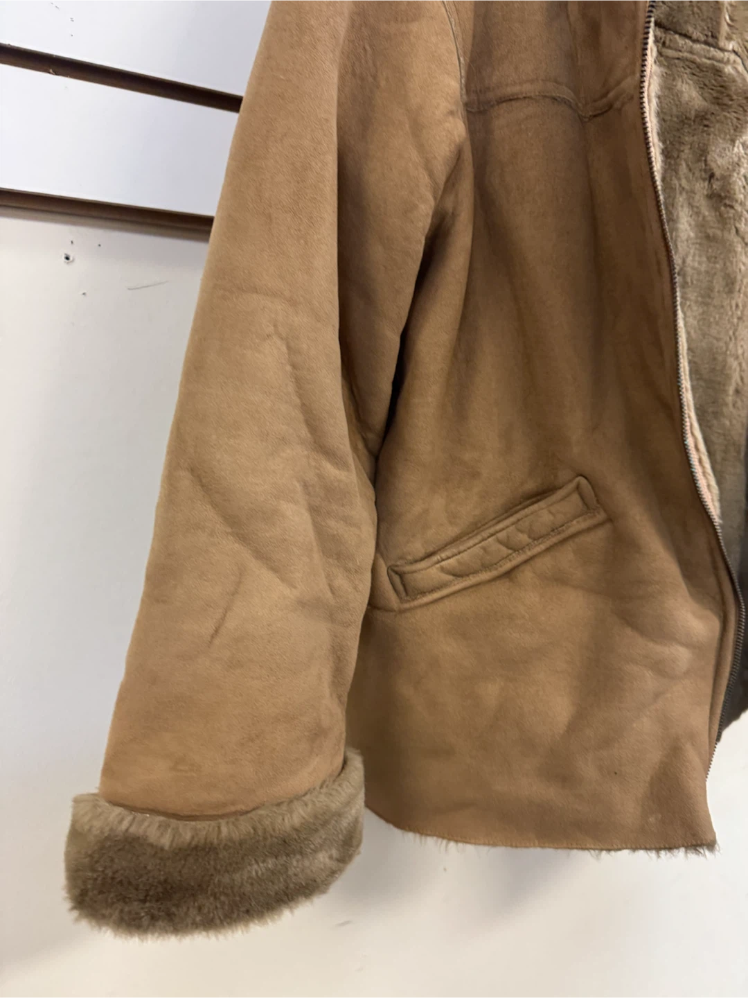 Fu Da New York Faux Suede Jacket, Brown, Size M - photo 4