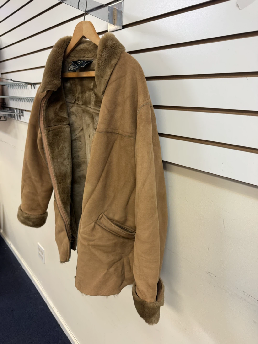 Fu Da New York Faux Suede Jacket, Brown, Size M - photo 5