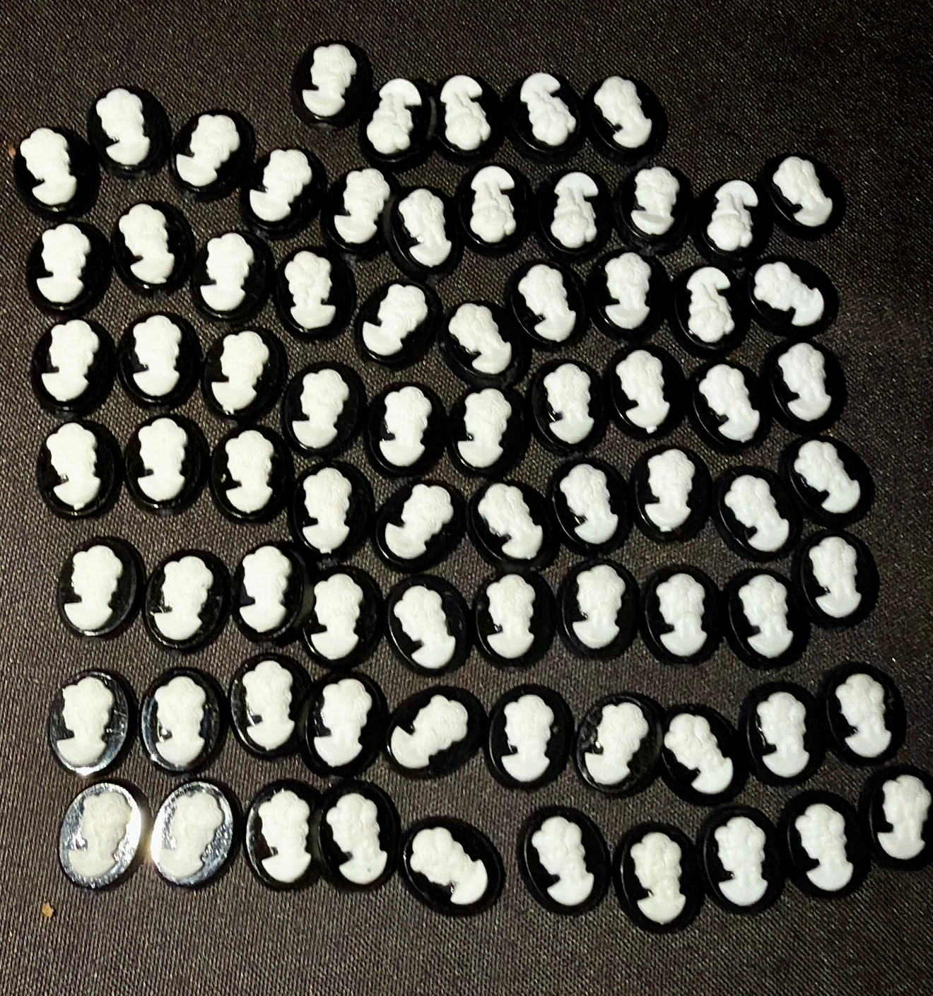 Vintage Lot of 75 Oval Cameo Cabochons
