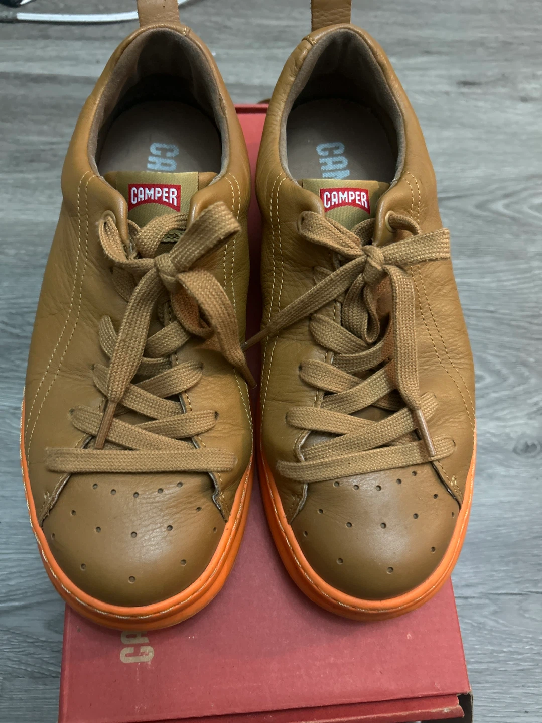 Camper Leather Sneakers Brown/Orange