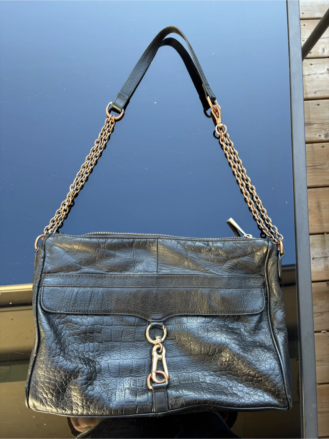 Danier black leather handbag