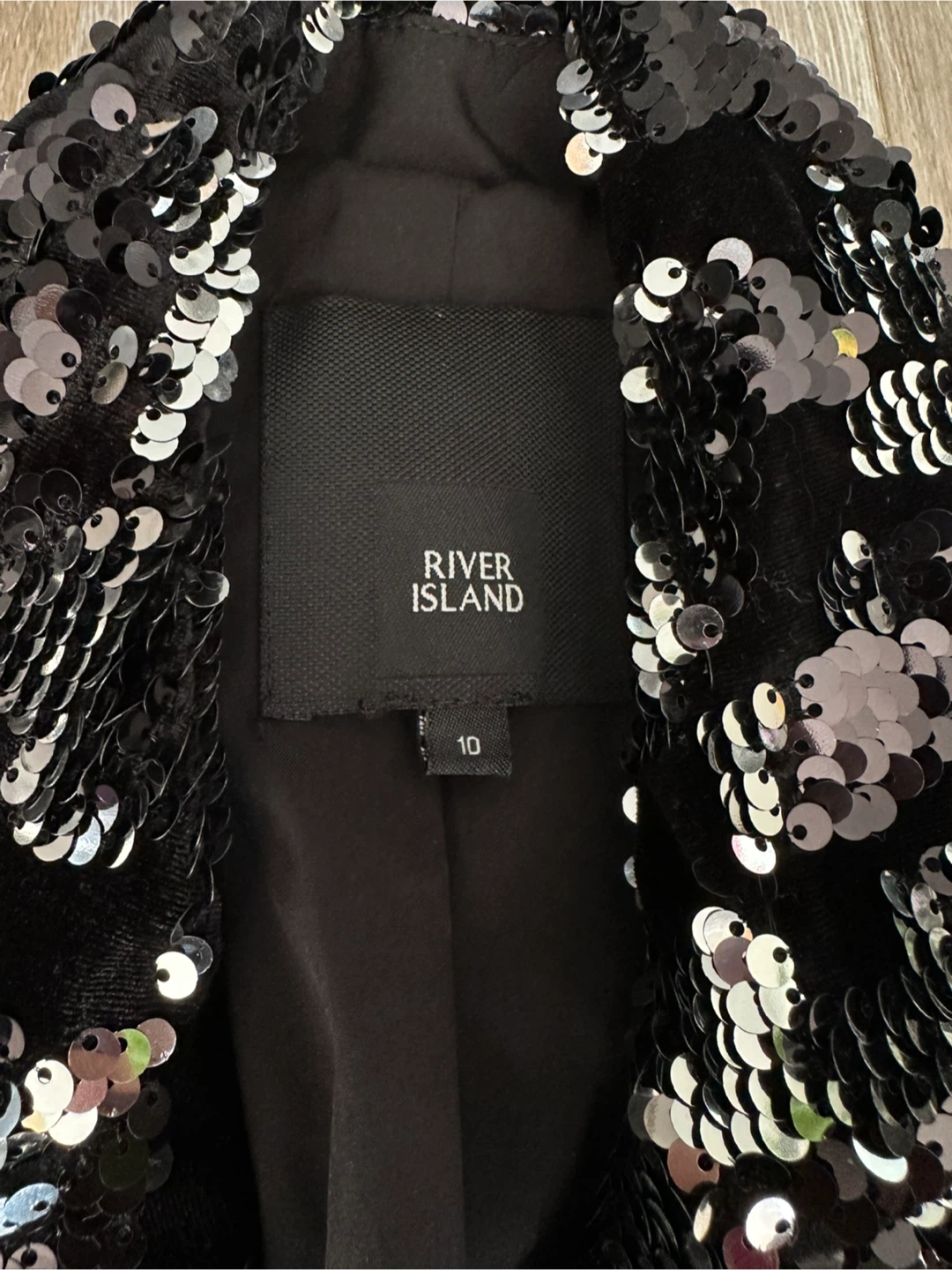 River Island velvet Sequin Blazer/Jacket Size 10 - photo 2