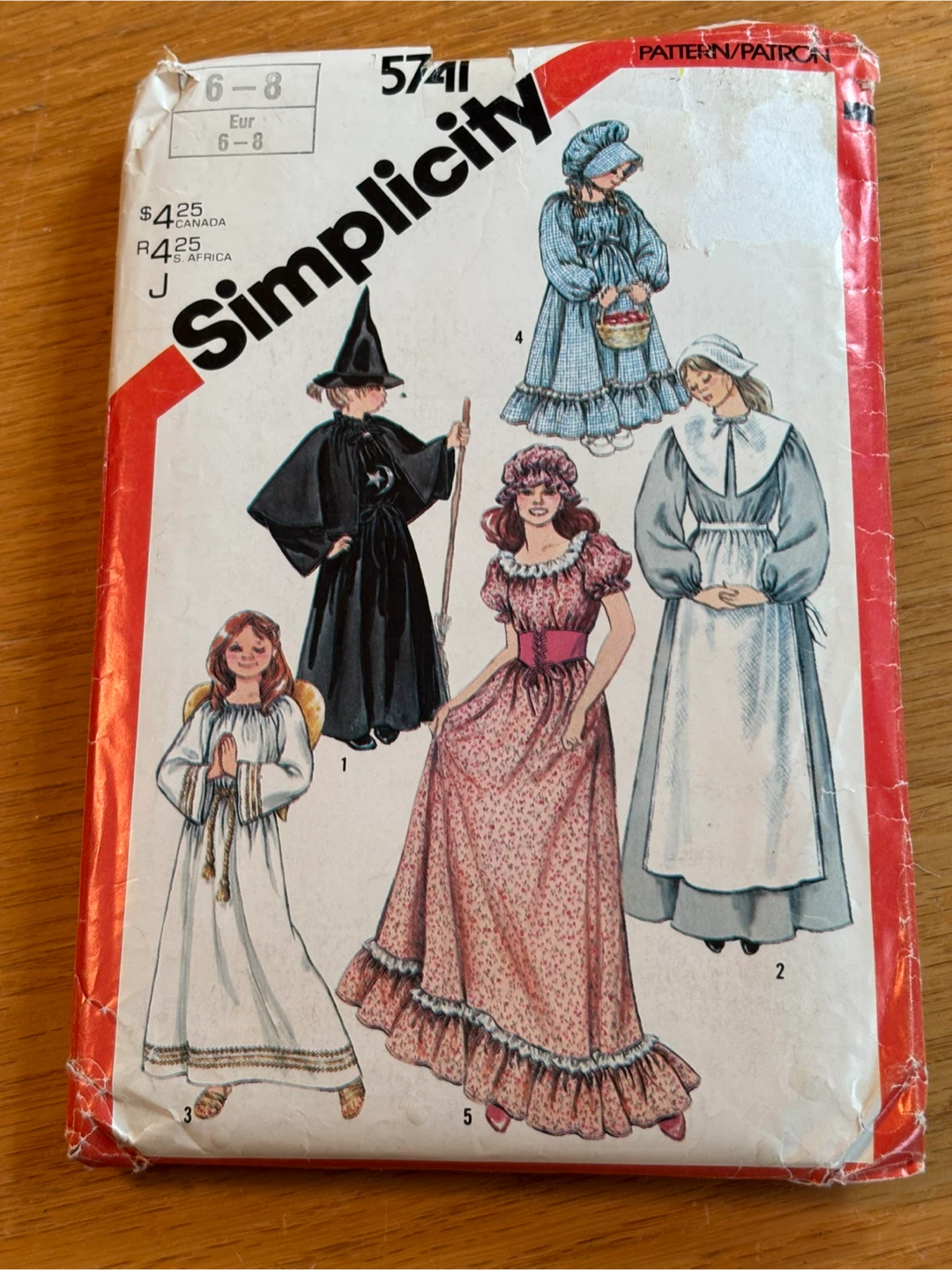 1982 Simplicity 5741 Costumes Sewing Pattern Girls Size 6-8