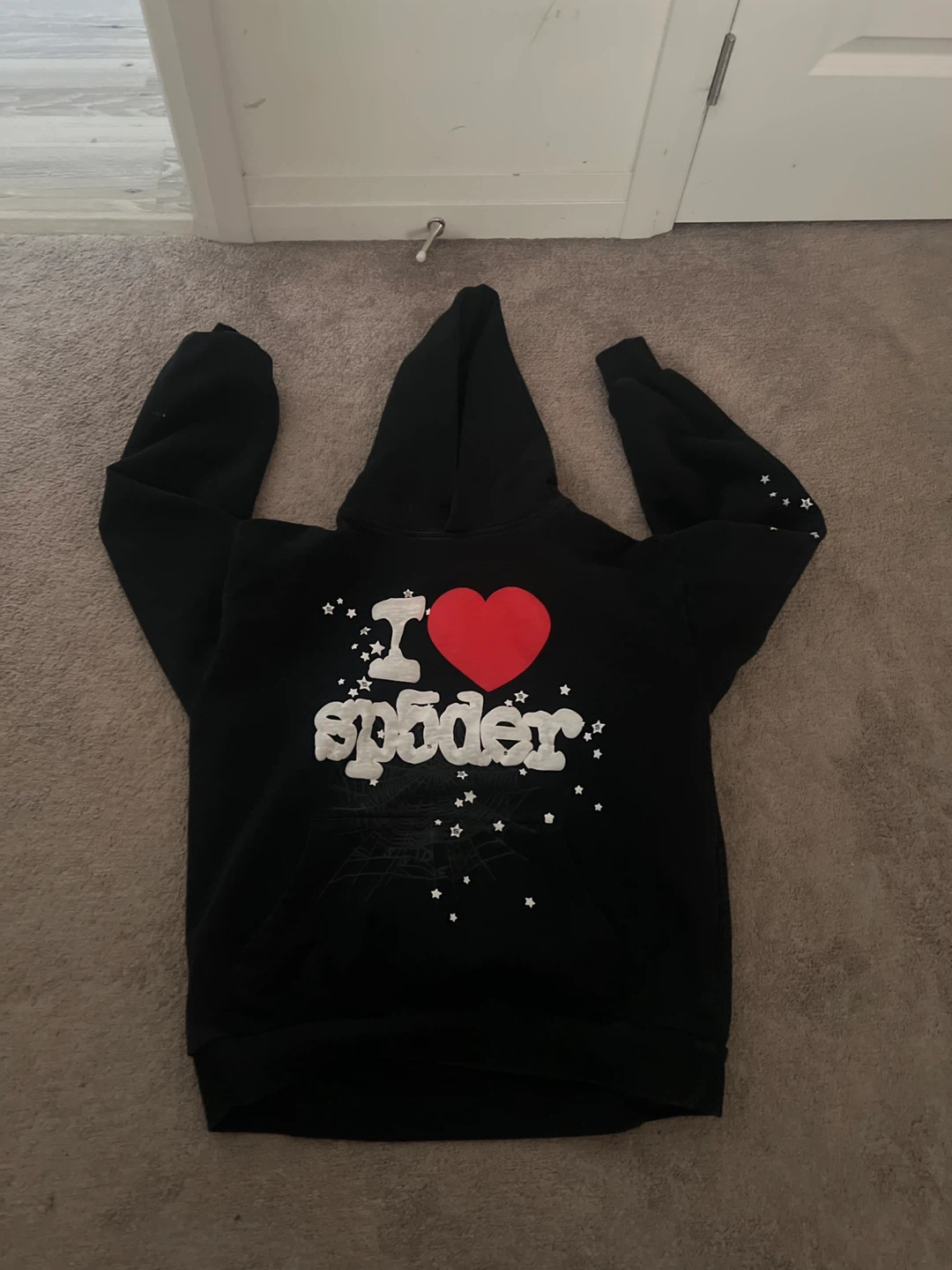 SP5DER Black Hoodie