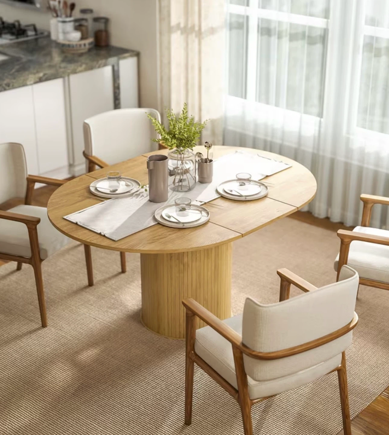 Extendable Oak-Look Dining Table