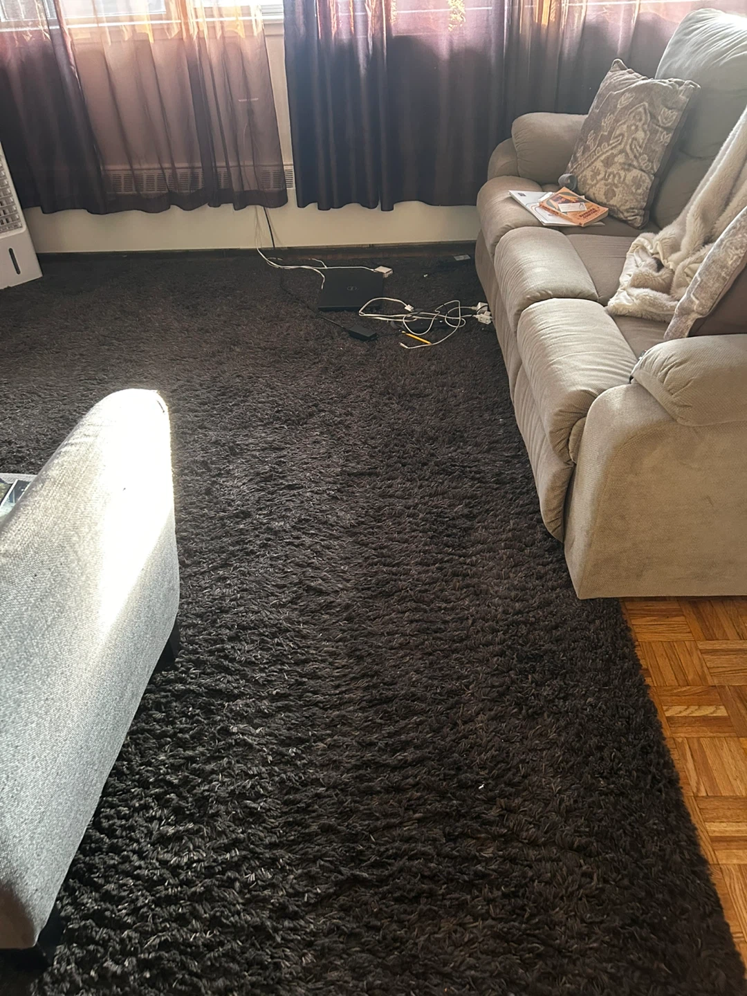 Dark Brown Shaggy Area Rug