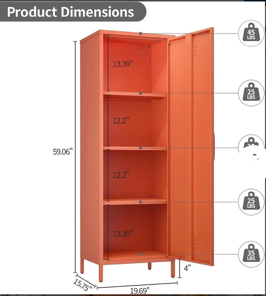 Orange Metal Storage Locker - photo 2