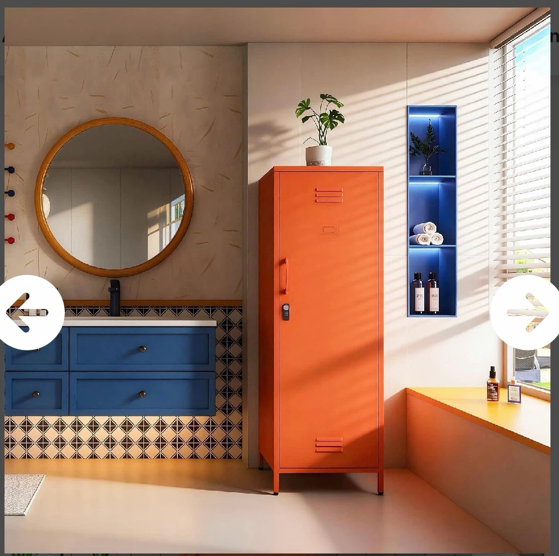 Orange Metal Storage Locker - photo 3