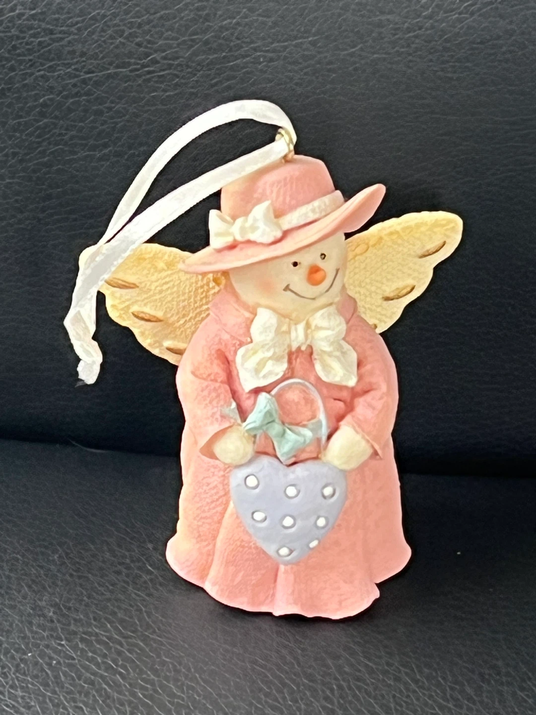 Pink Grandma Snowman Angel Ornament