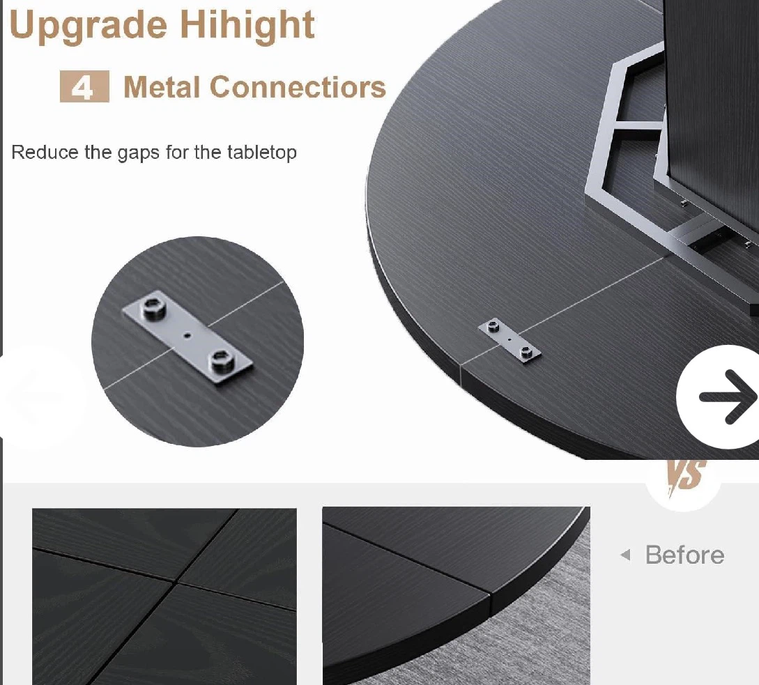 Black round dining table 47 inch - photo 4