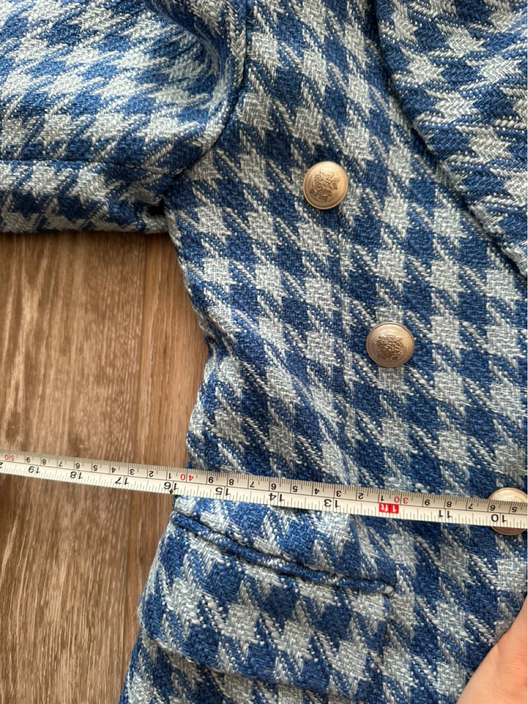 Hayal Blue Houndstooth Blazer S - photo 5
